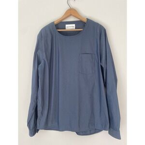 Won Hundred Poland Women's XL Blue Denim Zip Shoulder Shirt Long Sleeve Pull‎ On